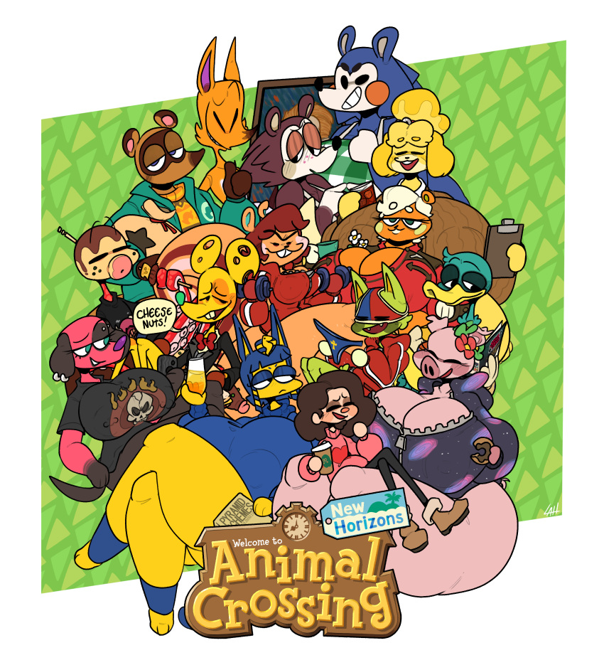 absurd_res anatid animal_crossing ankha_(animal_crossing) anseriform anthro apron apron_only avian beak beverage big_breasts big_butt biped bird blue_hair blush book bottomless bottomwear bow_tie breasts brown_body brown_feathers buckteeth butt canid canine canis cephalopod chadder_(animal_crossing) cheese cherry_(animal_crossing) clipboard clothed clothing coffee coleoid comic_book container crazy_redd cricetid cup dairy_products dessert dialogue digital_media_(artwork) domestic_cat domestic_dog domestic_pig doughnut drake_(animal_crossing) duck ear_piercing egyptian english_text eulipotyphlan feathers felid feline felis female food food_creature food_humanoid fox fur gala_(animal_crossing) genitals glass group hair half-closed_eyes hamster hazel_(animal_crossing) hedgehog hi_res huge_breasts huge_butt human humanoid isabelle_(animal_crossing) leo_(leoafterhours) leoafterhours looking_at_viewer mabel_able male mammal marine mollusk money_bag mostly_nude mouse murid murine narrowed_eyes nintendo nipple_outline nipple_piercing nipples octopodiform on_lap open_mouth overweight painting_(object) panties pants penis phone piercing pubes pubes_exposed raccoon_dog rat red_body red_fur rodent sable_able sciurid shirt simple_background sitting_on_lap smile soleil_(animal_crossing) speech_bubble spitroast_(object) stinky_(animal_crossing) suid suina suit sus_(pig) sweater tanuki teeth tentacles text thick_thighs tom_nook_(animal_crossing) topwear tree_squirrel underwear video_games weights yellow_beak yellow_body zucker_(animal_crossing)