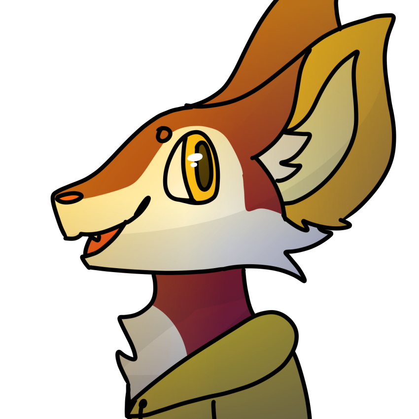 ambiguous_gender animal_crossing anthro big_eyes cheek_tuft circle_eyebrows clothing cold-not-found domestic_cat eyebrows facial_tuft felid feline felis fur hi_res hoodie inner_ear_fluff looking_at_viewer looking_back male mammal nintendo red_body red_fur red_nose red_tongue rudy_(animal_crossing) shaded simple_background smile snaggle_tooth solo tongue topwear tuft video_games white_background white_body white_fur white_inner_ear_fluff yellow_clothing yellow_inner_ear
