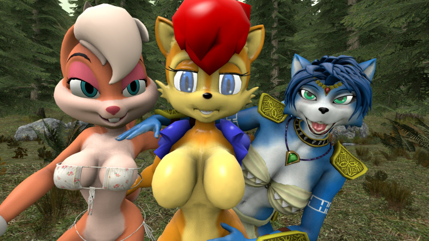 accessory anthro archie_comics armor big_breasts bikini blonde_hair blue_body blue_ears blue_eyes blue_fur blue_hair bottomless bottomwear bra bracelet breasts canid canine chipmunk clothed clothing collar female forest fox fur gauntlets gloves green_eyes ground_squirrel group hair handwear hi_res jacket jewelry krystal lagomorph leporid loincloth lola_bunny long_ears looking_at_viewer looney_tunes mammal markings mostly_nude multicolored_body multicolored_ears multicolored_fur multicolored_tail necklace nintendo open_mouth orange_body orange_ears orange_fur orange_tail plant rabbit red_hair rodent sally_acorn sciurid sega shadowtheblack smile sonic_the_hedgehog_(archie) sonic_the_hedgehog_(comics) sonic_the_hedgehog_(series) star_fox swimwear tan_body tan_fur tan_tail tattoo teeth topwear tree tribal tribal_armor tribal_clothing tribal_jewelry tribal_markings tribal_necklace tribal_outfit tribal_tattoo underwear video_games warner_brothers white_body white_fur white_inner_ear yellow_body yellow_fur yellow_inner_ear