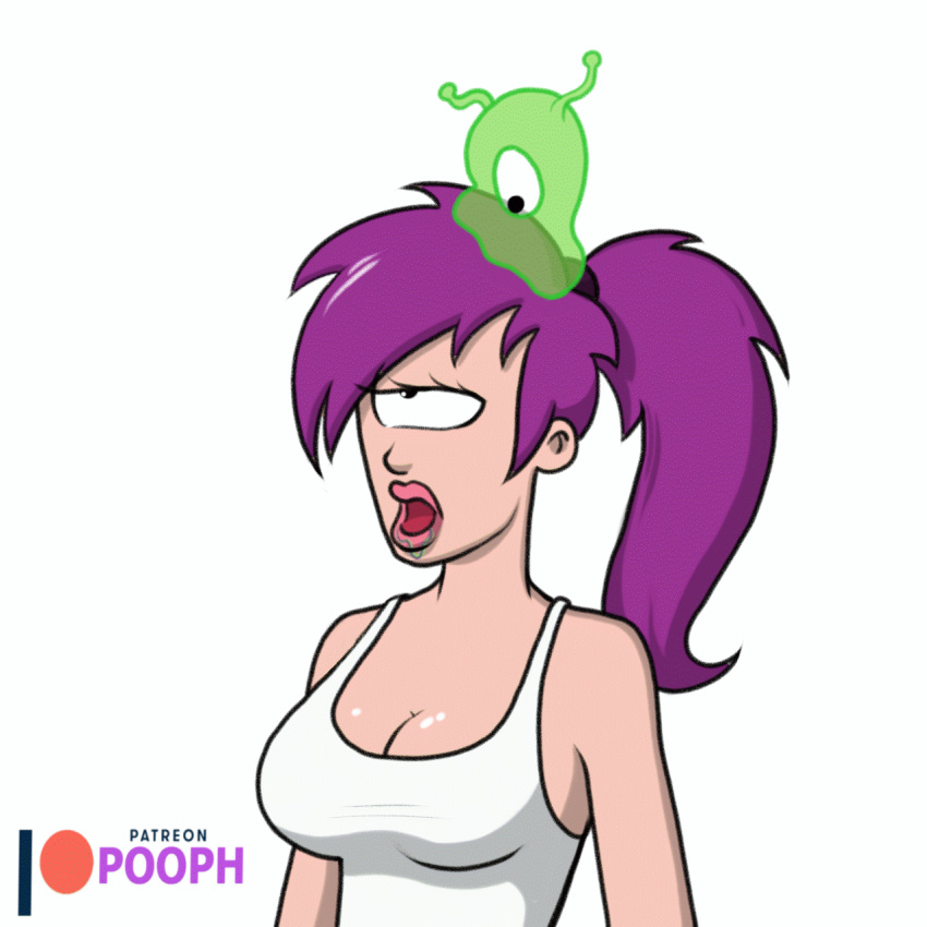 animated areola bodily_fluids bouncing_breasts brain_slug brainwashing breasts clothing clothing_pull comedy_central cyclops drooling exposed_breasts female flashing flashing_breasts futurama gastropod hair hi_res humanoid intelligence_loss mind_control mollusk nipples open_mouth pooph presenting purple_hair saliva shirt shirt_pull slug solo topwear topwear_pull turanga_leela