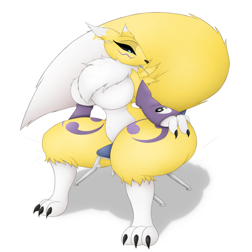 absurd_res allbadbadgers anthro assimilation bandai_namco breasts butt conditional_dnp corruption digimon digimon_(species) ditz drain expansion female feral gender_transformation hi_res hypno_(disambiguation) hypnosis inflation loss meme mind_(disambiguation) mind_control renamon thick_thighs transformation