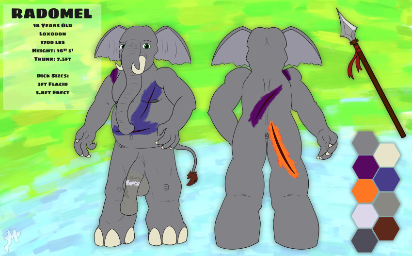 absurd_res character design_(disambiguation) elephant elephantid furry hi_res invalid_tag loxodon mammal model_sheet moxiepawler_(artist) proboscidean sheet_(disambiguation)