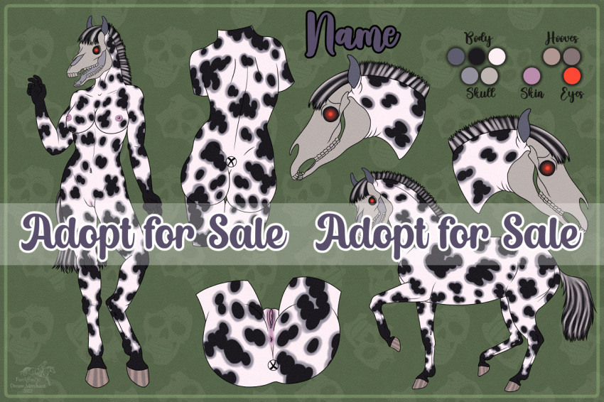 adopt adoptable anthro appaloosa bone dream_merchant equid equine female feral fur horse mammal mask skull skull_head skull_mask skullgirls solo spots spotted_body spotted_fur video_games