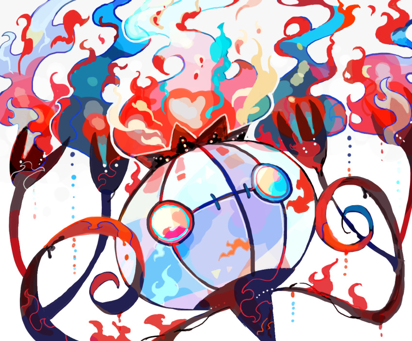 akadako chandelier chandelure commentary_request dated_commentary fire full_body ghost highres no_humans one-hour_drawing_challenge partial_commentary pokemon pokemon_(creature) solo white_background yellow_eyes