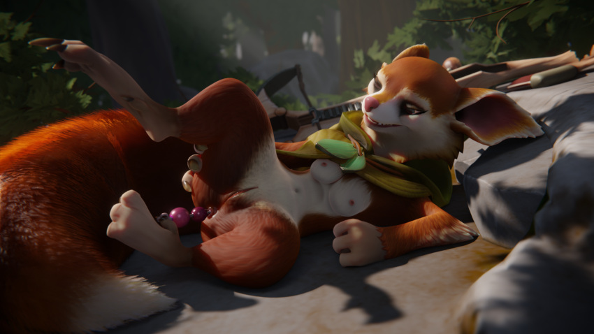 16:9 3d_(artwork) 4_fingers anal anal_beads anal_beads_in_ass anal_masturbation anal_penetration ano_delta anthro breasts claws digital_media_(artwork) dota feet female fingers forest fur genitals hi_res hoodwink_(dota) looking_pleasured mammal masturbation outside penetration plant pussy red_body red_fur rodent sciurid sex_toy sex_toy_in_ass sex_toy_insertion solo tail_tuft toying_self tree tree_squirrel tuft video_games white_body widescreen wood
