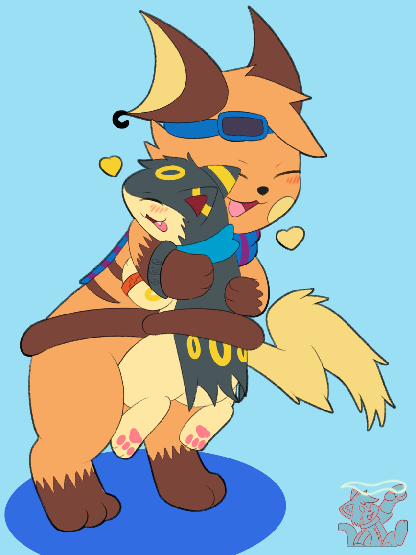 embrace hi_res hug nintendo pok&eacute;mon pok&eacute;mon_(species) quilava raichu synge syngie_(artist) tail_wrapping video_games