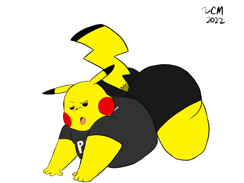 all_fours anthro ass_up big_butt blastoiseanimator butt hi_res humanoid kneeling male nintendo open_mouth pedro_(blastoiseanimator) pikachu pok&eacute;mon pok&eacute;mon_(species) red_cheeks solo thick_thighs twerking video_games yellow_body