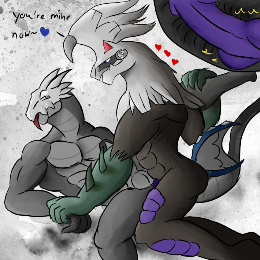 alolan_marowak animal_genitalia animal_penis anthro anthrofied back_muscles balls black_body blue_eyes canine_penis daikuhiroshiama dialogue duo fur genitals grey_balls grey_penis hand_holding heart_reaction hi_res humanoid_genitalia humanoid_penis internal internal_anal knot knotting legendary_pok&eacute;mon looking_at_another male male/male muscular muscular_anthro muscular_male nintendo one_leg_up penis pok&eacute;mon pok&eacute;mon_(species) purple_body purple_penis purple_scales raised_leg regional_form_(pok&eacute;mon) scales sex sherias_(daikuhiroshiama) silvally sketch spikes spikes_(anatomy) spread_legs spreading tongue tongue_out video_games white_body white_fur