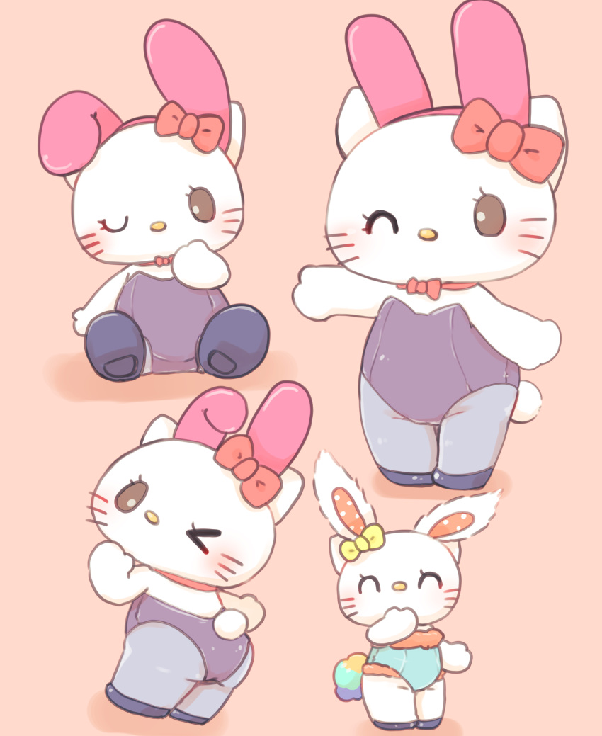 ^_^ anthro blush clothed clothing eyes_closed fake_ears fake_rabbit_ears female hello_kitty_(character) hello_kitty_(series) hi_res looking_at_viewer o_&lt; one_eye_closed sanrio smile solo