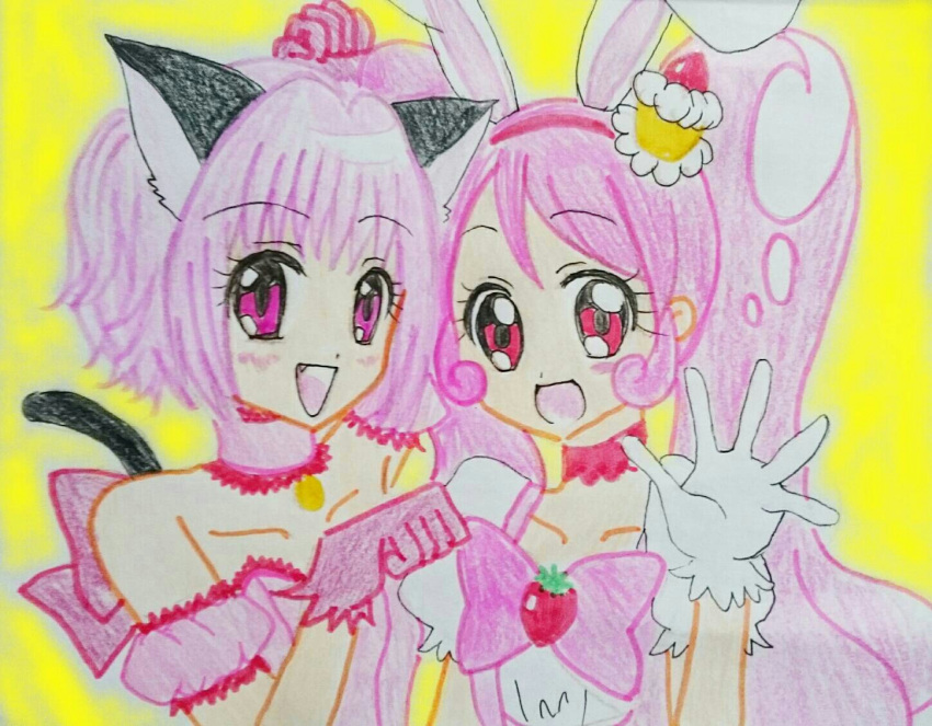 akepi cure_whip kirakira_precure_a_la_mode mew_ichigo momomiya_ichigo precure tokyo_mew_mew usami_ichika