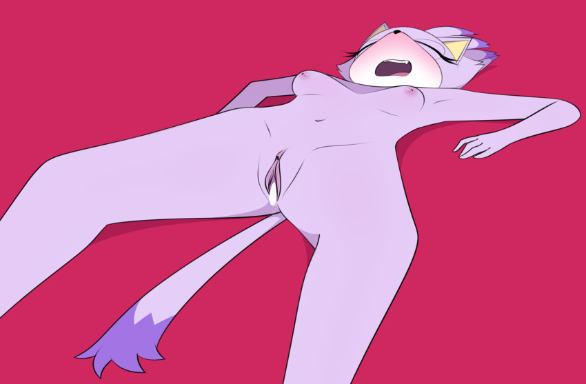 anthro blaze_the_cat blush bodily_fluids breasts cum cum_in_pussy cum_inside domestic_cat felid feline felis female genital_fluids genitals hi_res mammal nipples nude pussy sega solo sonic_the_hedgehog_(series) sourlemonade