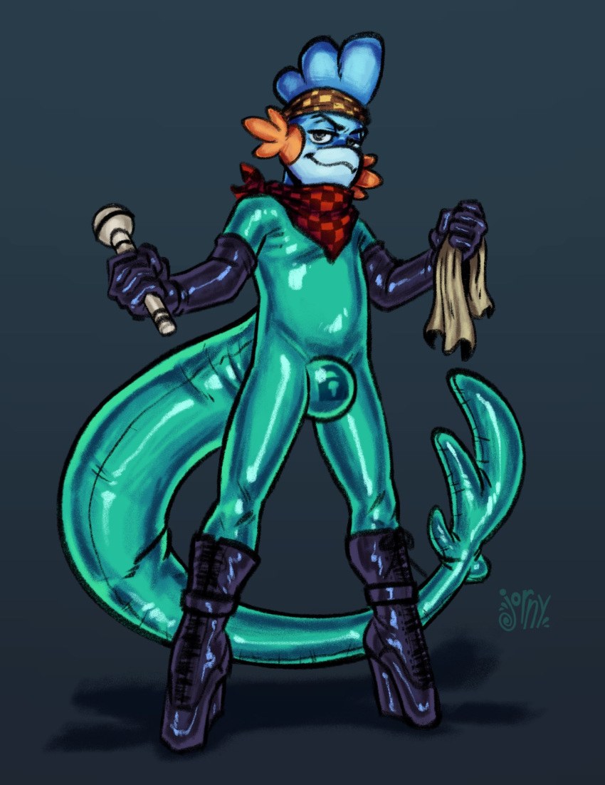 2022 anthro anthrofied blue_body bodysuit boots bulge clothed clothing digital_drawing_(artwork) digital_media_(artwork) fish footwear glistening hi_res hitachi_magic_wand jornyarts kippy_the_sharkip lock_bulge lock_symbol long_tail looking_at_viewer male marine mudkip mudkipz9 neckerchief nintendo padlock_symbol pok&eacute;mon pok&eacute;mon_(species) pok&eacute;morph rubber sex_toy signature simple_background skinsuit smile smirk solo text tight_clothing vibrator video_games wand_vibrator