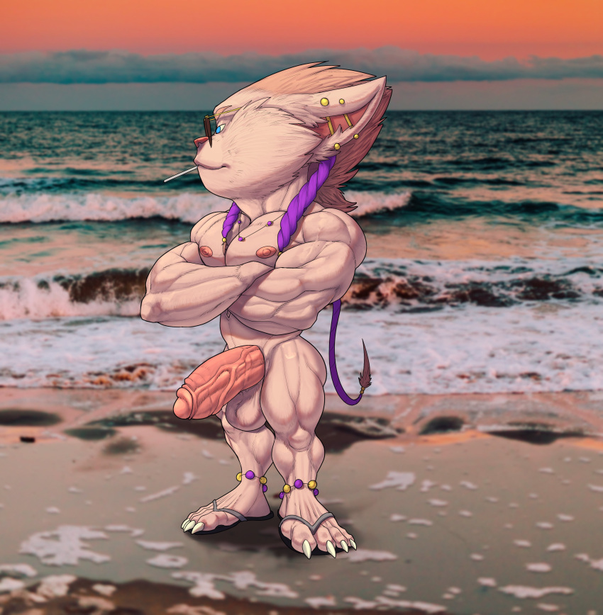 2022 absurd_res alternate_version_at_source anthro ball_tuft balls beach belly biceps big_balls big_biceps big_brachioradialis big_deltoids big_extensor_carpi big_flexor_carpi big_muscles big_pecs big_penis big_quads big_sternocleidomastoid big_trapezius big_triceps black_lens blue_eyes blue_sky brachioradialis braided_mane braided_pseudo_hair bristol cigarette cigarette_in_mouth claws closed_smile clothing colored crossed_arms dark_footwear dark_glasses dark_lens dark_sandals deltoids digital_drawing_(artwork) digital_media_(artwork) ear_barbell ear_piercing erection extensor_carpi eyebrows eyewear fan_character flexor_carpi footwear foreskin full-length_portrait fur genitals glans glasses gold_(metal) gold_barbell gold_glasses gold_jewelry gold_necklace gold_piercing gradient_sky grey_clothing grey_footwear grey_sandals half-closed_eyes happy hi_res horizon huge_biceps huge_brachioradialis huge_deltoids huge_extensor_carpi huge_flexor_carpi huge_muscles huge_pecs huge_quads huge_sternocleidomastoid huge_triceps humanoid_genitalia humanoid_penis jewelry league_of_legends light light_arms light_balls light_belly light_chest light_claws light_ears light_eyebrows light_eyelids light_feet light_foreskin light_glans light_hands light_inner_ear light_mane light_neck light_nipples light_nose light_pseudo_hair light_toes long_mane long_pseudo_hair looking_away male mammal mane manly mostly_nude_anthro mostly_nude_male multicolored_jewelry multicolored_necklace muscular muscular_anthro muscular_male narrowed_eyes navel necklace nipples obliques orange_sky outside pecs penis photo_background piercing pink_foreskin pink_glans pink_inner_ear pink_nipples pink_nose pink_penis plantigrade portrait pseudo_hair purple_jewelry purple_necklace quads retracted_foreskin riot_games round_glasses sand sandals sea seaside shaded shadow shoreline short short_anthro short_male sky small_but_hung solo standing sternocleidomastoid sunlight sunset tan_body tan_fur tan_mane tan_pseudo_hair thick_penis three-quarter_view trapezius triceps tuft two_tone_jewelry two_tone_necklace two_tone_sky vein veiny_penis video_games water wave wearing_glasses white_arms white_balls white_belly white_body white_chest white_claws white_ears white_eyebrows white_eyelids white_face white_feet white_fur white_hands white_neck white_pseudo_hair white_toes yordle