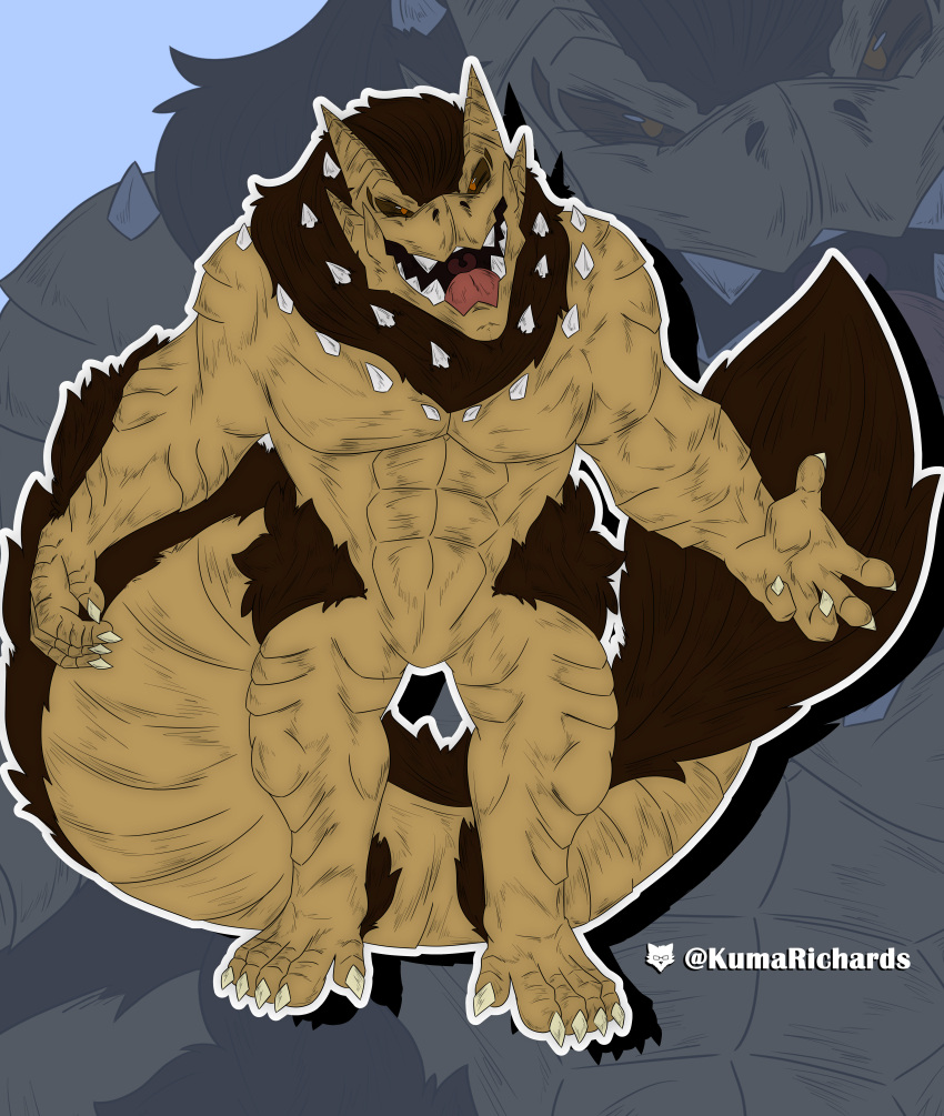 absurd_res angry anthro dragon flat_colors hi_res kuma_richards male scalie solo western_dragon