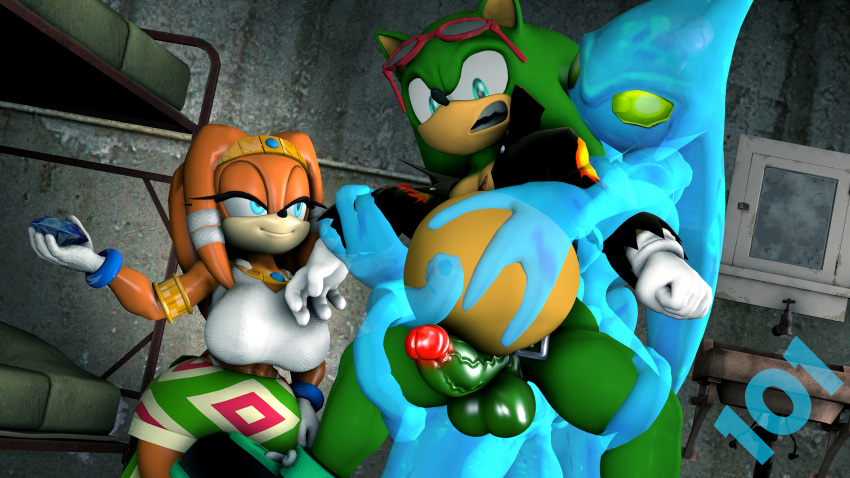 16:9 3d_(artwork) absurd_res anthro archie_comics balls belly big_belly big_breasts blue_eyes breasts chaos_(sonic) chaos_emerald clothed clothing digital_media_(artwork) duo echidna erection eulipotyphlan female fur gem genitals gloves goo_creature goo_humanoid hair handwear hedgehog hi_res humanoid inflation male male/male male_penetrating mammal monotreme navel navel_fetish navel_penetration navel_poke onehundredandone open_mouth penetration penis scourge_the_hedgehog sega sex slime slime_in_navel slime_inflation sonic_adventure sonic_the_hedgehog_(archie) sonic_the_hedgehog_(comics) sonic_the_hedgehog_(series) source_filmmaker tentacles tikal_the_echidna translucent video_games widescreen