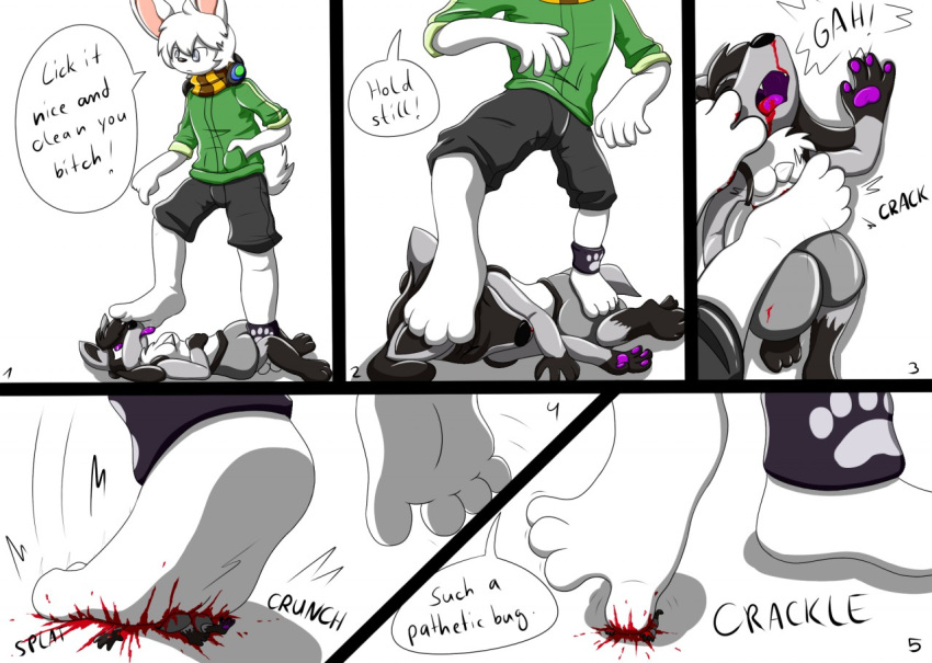 anthro barefoot blood bodily_fluids cruelty crush death dominant dominant_male duo feet female female_licking_male female_on_bottom foot_crush foot_fetish foot_focus foot_play gore humiliation keromasou keromasou_(artist) lagomorph leporid male male/female male_on_top mammal nosebleed on_bottom on_top rabbit shrinking size_difference size_play size_transformation soles squish stomping submissive submissive_female toes trampling transformation white-lucario_(white-lucario)