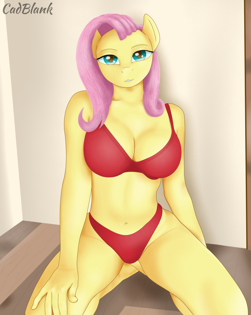 absurd_res anthro cadblank clothing female fluttershy_(mlp) friendship_is_magic hasbro hi_res my_little_pony solo underwear
