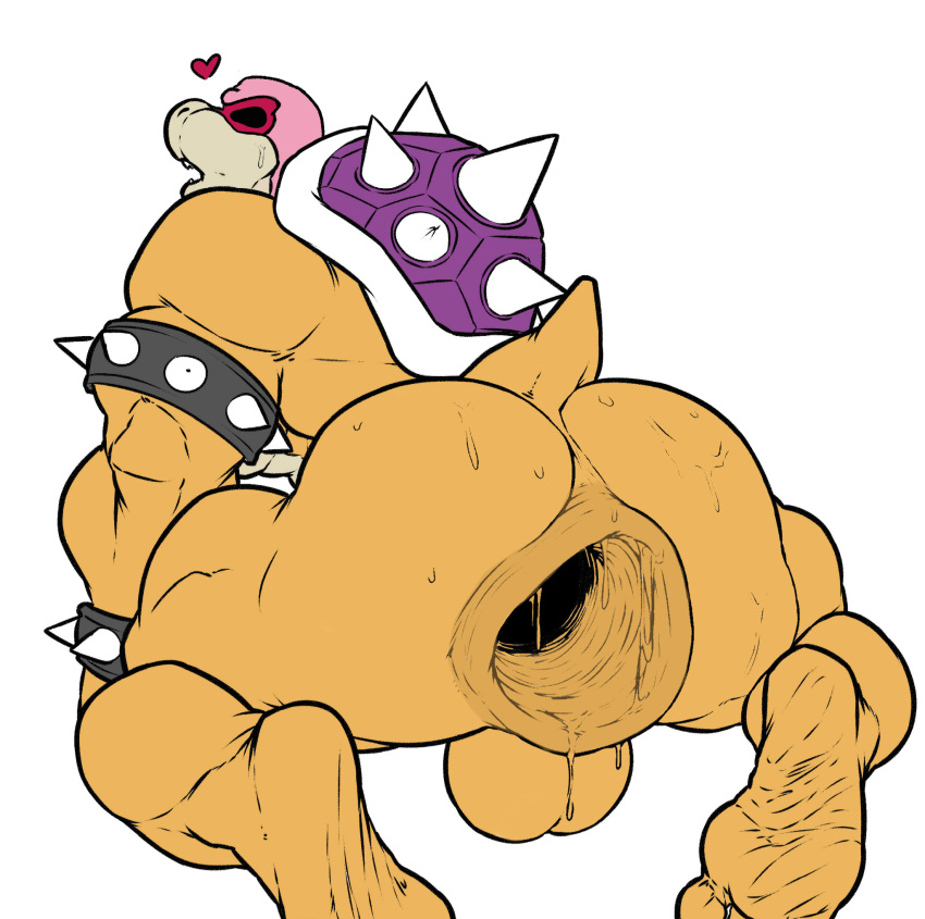 &lt;3 anthro anus balls biceps big_balls big_muscles bodily_fluids collar edit eyewear feet gaping gaping_anus genitals hi_res huge_muscles koopaling male mario_bros mr_canvas muscular nintendo open_mouth pose raised_tail roy_koopa shell soles solo spiked_collar spikes spread_legs spreading sunglasses sweat video_games wrinkled_feet