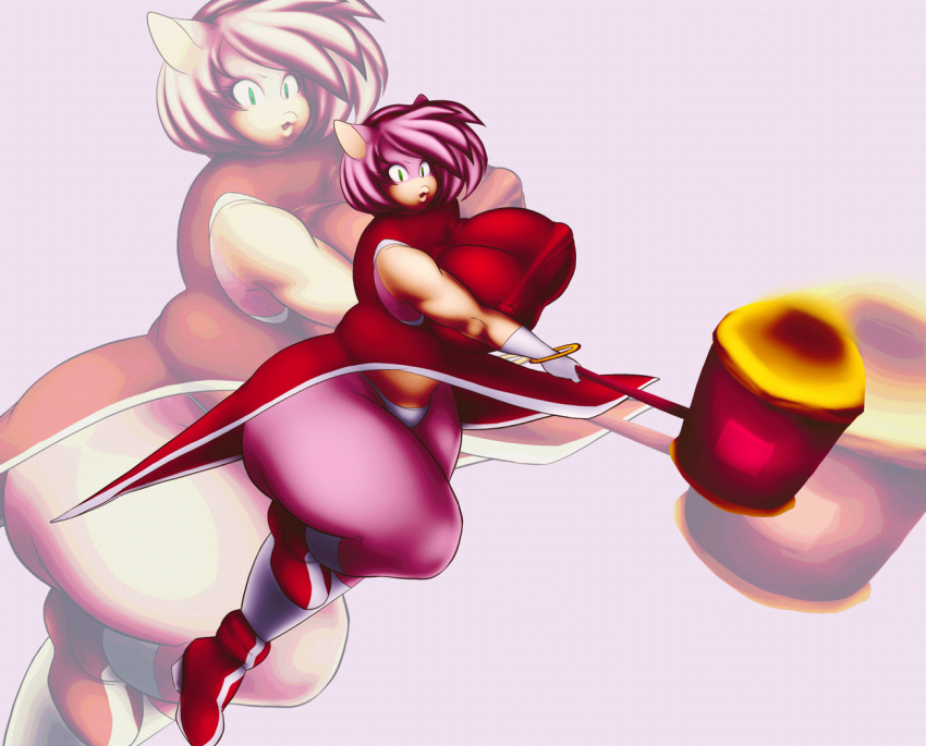 amy_rose anthro clothing digital_media_(artwork) erect_nipples eulipotyphlan female hammer hedgehog leptail mammal nipple_outline nipples panties sega solo sonic_the_hedgehog_(series) tools underwear