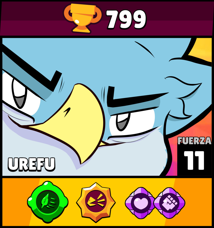 absurd_res avian bird brawl brawl_stars fan_character feathers furryart hi_res male miaugames21 original_characters star supercell supercell_(company) urefu_(miaugames21)