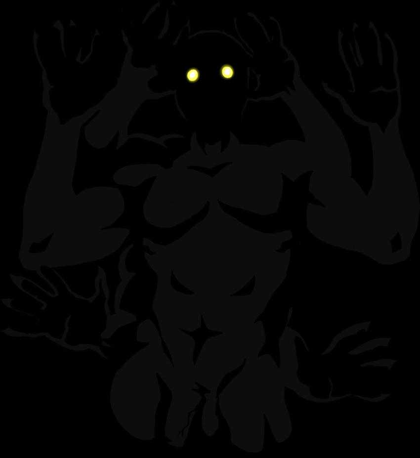 6_arms genitals glowing glowing_eyes hi_res humanoid humanoid_genitalia humanoid_penis male monster mr.brapion multi_arm multi_limb muscular muscular_male nude obscured_face penis solo unknown_species