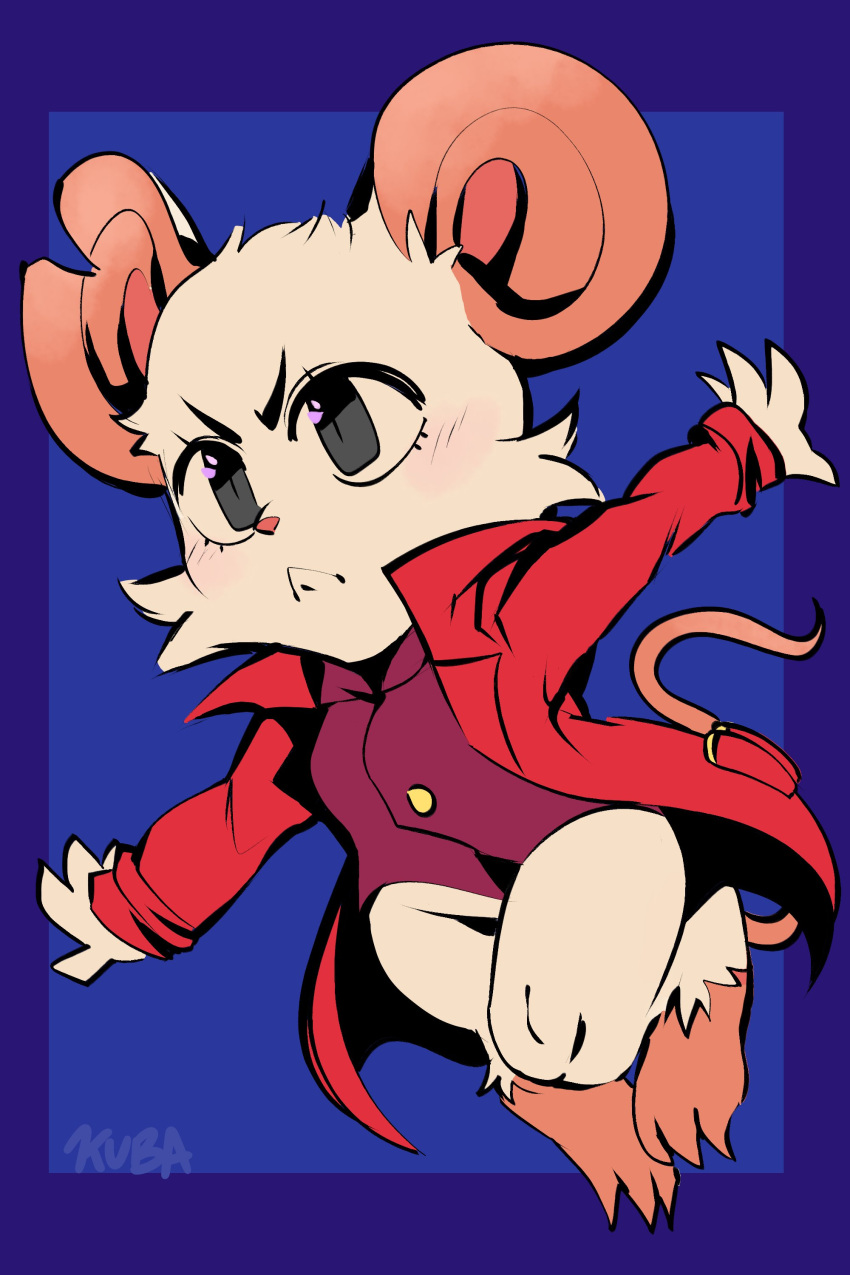 absurd_res anthro big_ears big_eyes clothing female hi_res kubasama_(artist) mammal mina_(mina_the_hollower) mina_the_hollower mouse murid murine red_clothing red_topwear red_vest rodent solo thin_tail topwear vest yacht_club_games