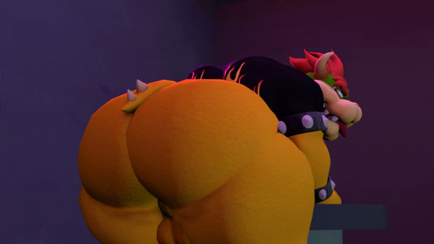 3d_(artwork) animated anthro ass_up balls big_butt bottomless bouncing_balls bouncing_butt bouncing_tail bowser bracelet butt clapping clothed clothing digital_media_(artwork) furniture genitals hair horn huge_butt huge_thighs jewelry koopa looking_at_viewer looking_back looking_pleasured male mario_bros mrrainbow multicolored_body nintendo on_table presenting presenting_hindquarters red_hair scalie shirt shirt_only short_tail smile smiling_at_viewer solo source_filmmaker spiked_bracelet spikes super_smash_bros. table tail_motion thick_thighs tongue tongue_out topwear topwear_only twerking two_tone_body video_games wide_hips yellow_body