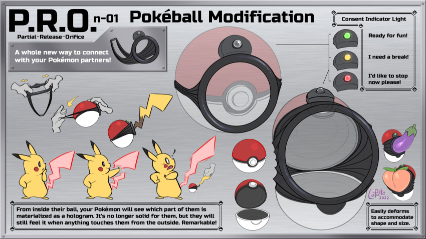 2022 absurd_res english_text fur grey_background hi_res lapatte mammal nintendo pikachu pok&eacute;ball pok&eacute;mon pok&eacute;mon_(species) rodent simple_background text video_games yellow_body yellow_fur