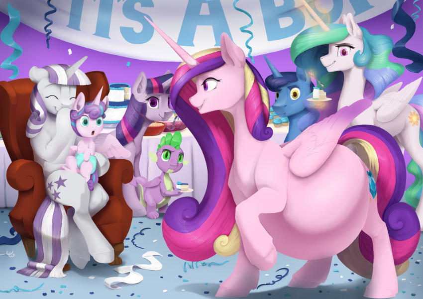 absurd_res armchair baby_shower chair dragon equid equine female flurry_heart_(mlp) friendship_is_magic furniture hasbro hi_res horn male mammal my_little_pony night_light_(mlp) pregnant pregnant_female princess_cadance_(mlp) princess_celestia_(mlp) silfoe sitting spike_(mlp) twilight_sparkle_(mlp) twilight_velvet_(mlp) unbirthing unicorn vaginal vore winged_unicorn wings