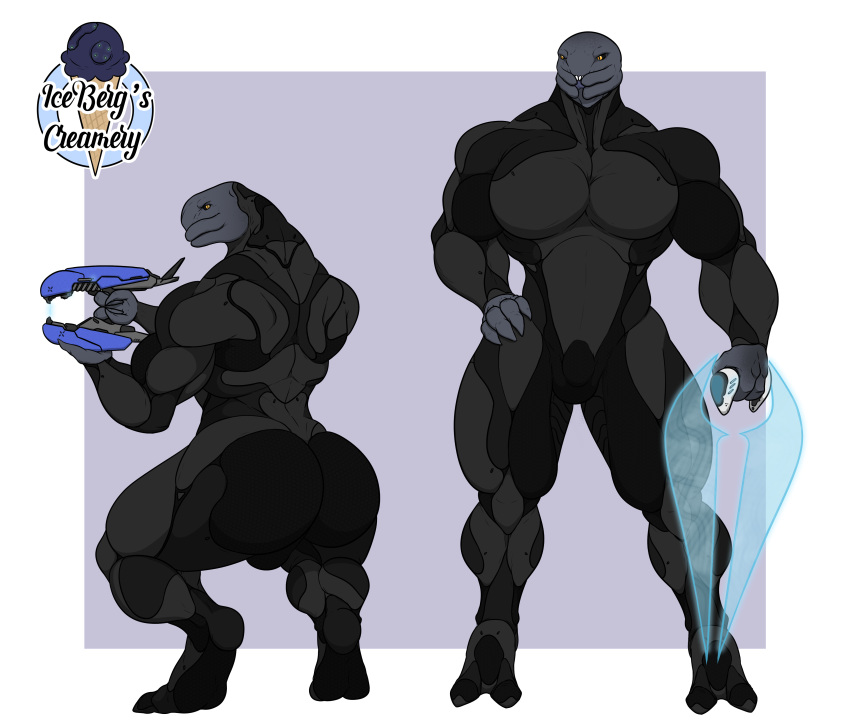 1ceberg absurd_res alien anthro big_butt blade butt clothing crouching duo energy_sword front_view halo_(series) hand_on_hip hi_res male melee_weapon microsoft muscular muscular_male muscular_thighs pecs plasma_rifle rear_view sangheili standing sword thick_thighs tight_clothing video_games weapon xbox_game_studios