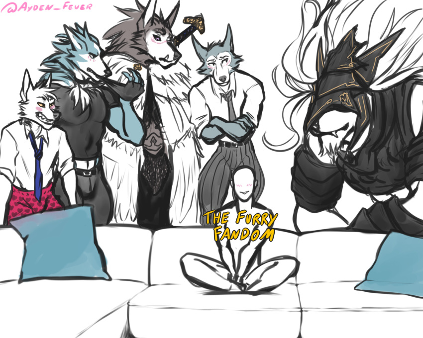 ambiguous_gender angry anon anonymous anonymous_character anthro armor ayden_feuer beastars big_dom_small_sub blaidd_(elden_ring) blush blush_lines brand_new_animal canid canine canis clenched_teeth clothed clothing dominant dreamworks duo elden_ring faceless_character faceless_male fromsoftware furniture group hi_res human humanoid intersex intersex/male legoshi_(beastars) looking_at_another looking_down looking_pleasured male male/male maliketh_(elden_ring) mammal melee_weapon mr._wolf_(the_bad_guys) neck_tuft partially_clothed shirou_ogami simple_background size_difference smile smirk sofa studio_trigger sword teeth teeth_showing text the_bad_guys trio tuft video_games weapon wolf ych_(character)