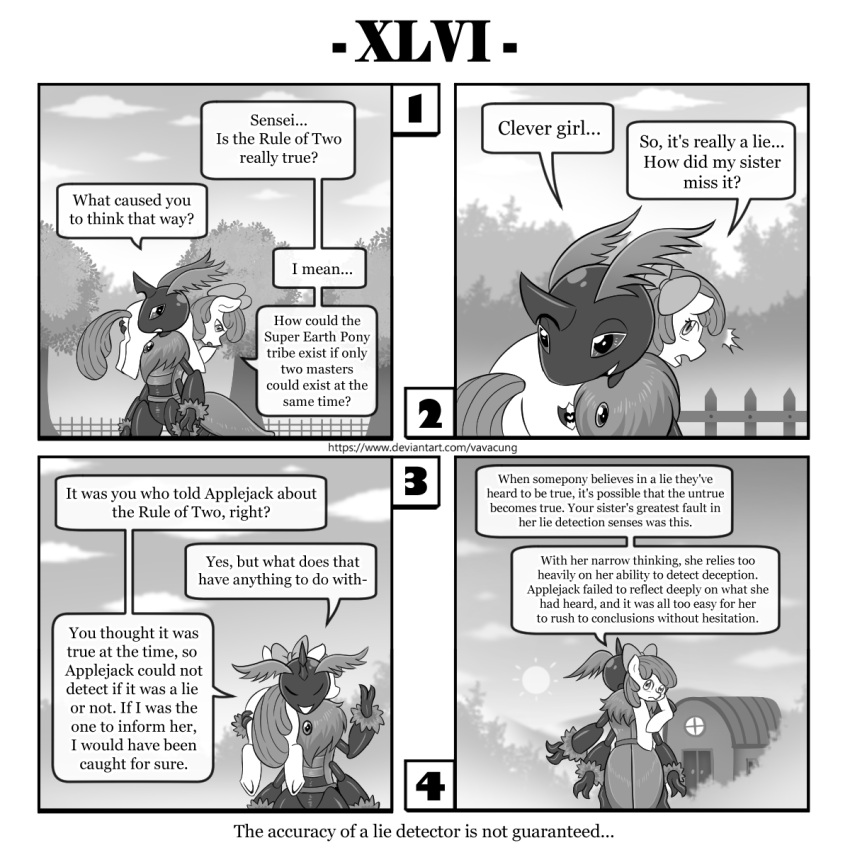 1:1 antennae_(anatomy) apple_bloom_(mlp) arthropod barn carrying_character comic duo earth_pony equid equine friendship_is_magic hasbro hi_res horse insect lepidopteran mammal monochrome moth my_little_pony pony queen_chrysalis_(mlp) sun vavacung