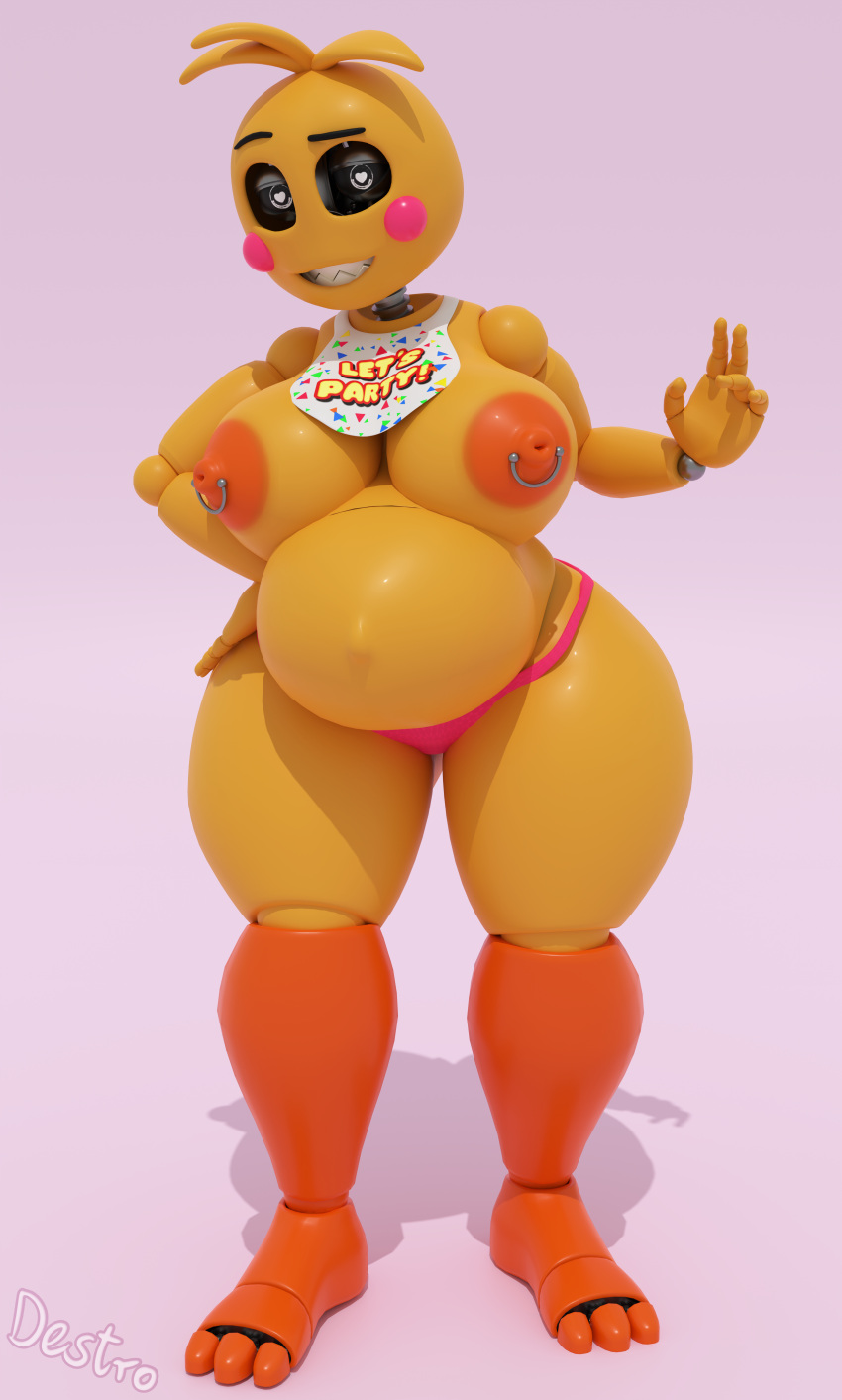 absurd_res animatronic chica_(fnaf) female five_nights_at_freddy's five_nights_at_freddy's_2 hdddestroyer hi_res looking_at_viewer machine nipple_piercing nipples piercing pregnant robot scottgames solo video_games
