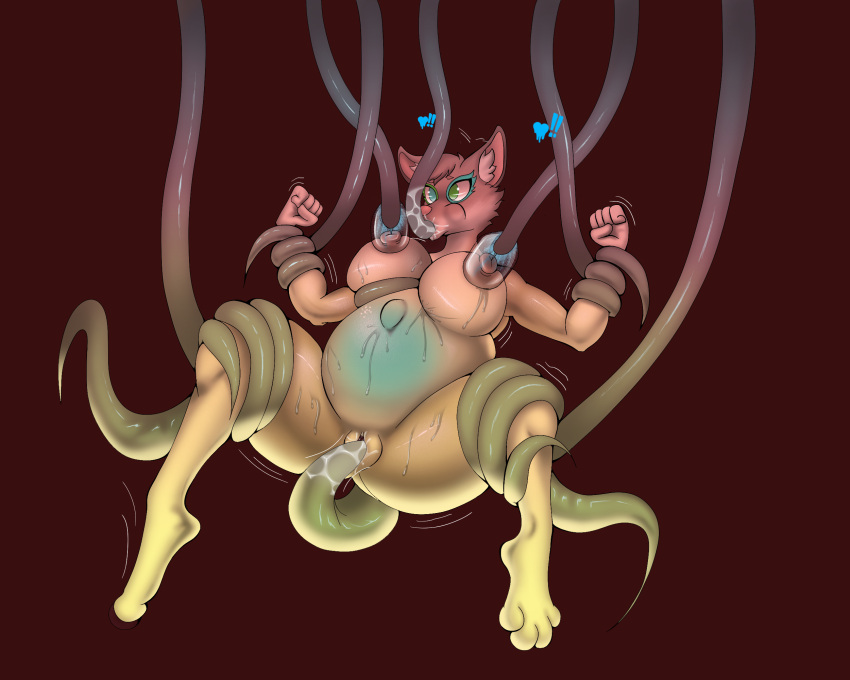 anthro belly big_belly big_breasts bodily_fluids breast_milking breasts canid canine canis cum cum_inflation elzorrogomita female genital_fluids genitals hi_res inflation lactating mammal milk penetration pussy pussy_juice simple_background solo tentacle_fellatio tentacle_sex tentacles tentacles_around_arms tentacles_around_legs vaginal vaginal_penetration wolf wolf_wolfindeir