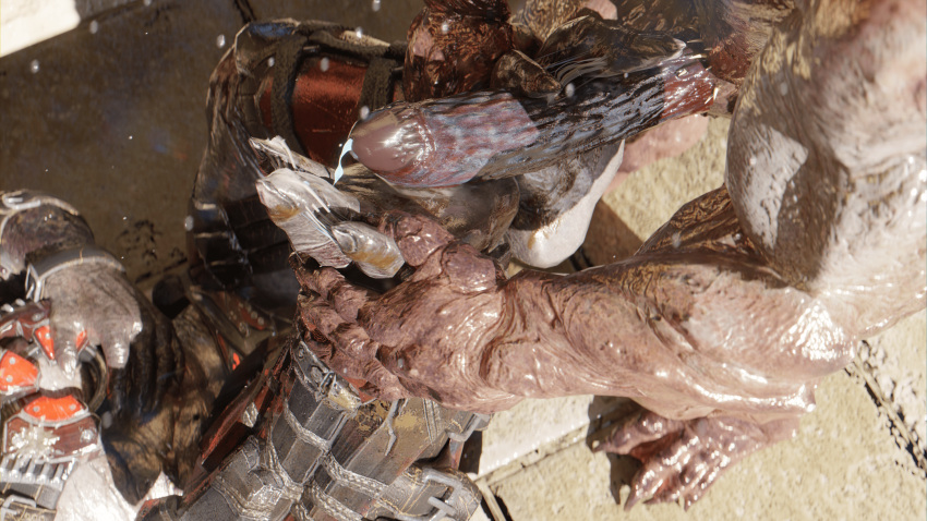 3:2 3_toes 3d_(artwork) absurd_res animal_humanoid anthro arthropod blender_(software) bodily_fluids claws cum cum_on_face cum_on_penis digital_media_(artwork) duo epic_games feet first_person_view foot_fetish foot_play footjob gears gears_of_war genital_fluids genitals grasshopper hi_res history humanoid imago_(gow) insect locust locust_(gow) male male/male microsoft orthopterid penis pose scalie scalie_humanoid scion scion_(gow) sex soles thewolfg toes video_games xbox xbox_game_studios