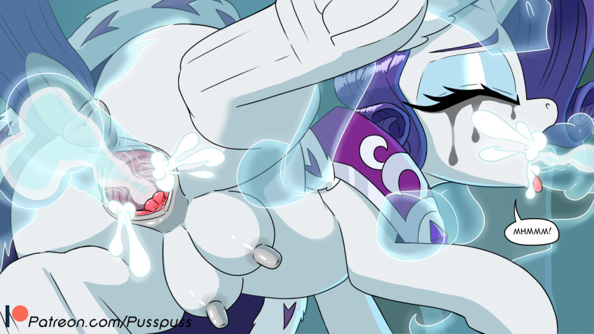 anus bodily_fluids clover_the_clever_(mlp) crotch_breasts cum equid equine explicit female friendship_is_magic genital_fluids genitals hasbro horse mammal my_little_pony pony princess_platinum puffy_anus pusspuss pussy rarity_(mlp) sex