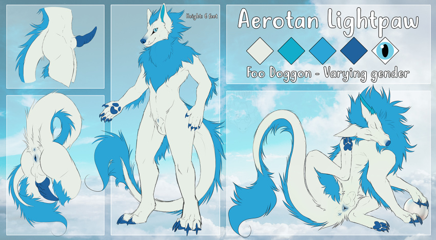 aerotan anthro asian_mythology dragon east_asian_mythology eastern_dragon feral foo_dog hybrid intersex maleherm mammal model_sheet mythology shadoweyenoom solo