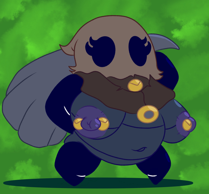 absurd_res accessory anthro arthropod big_breasts breasts cicada cloth_(hollow_knight) female hi_res hollow_knight insect nipple_piercing nipples piercing redriver24816_(artist) simple_background slightly_chubby solo team_cherry video_games weapon