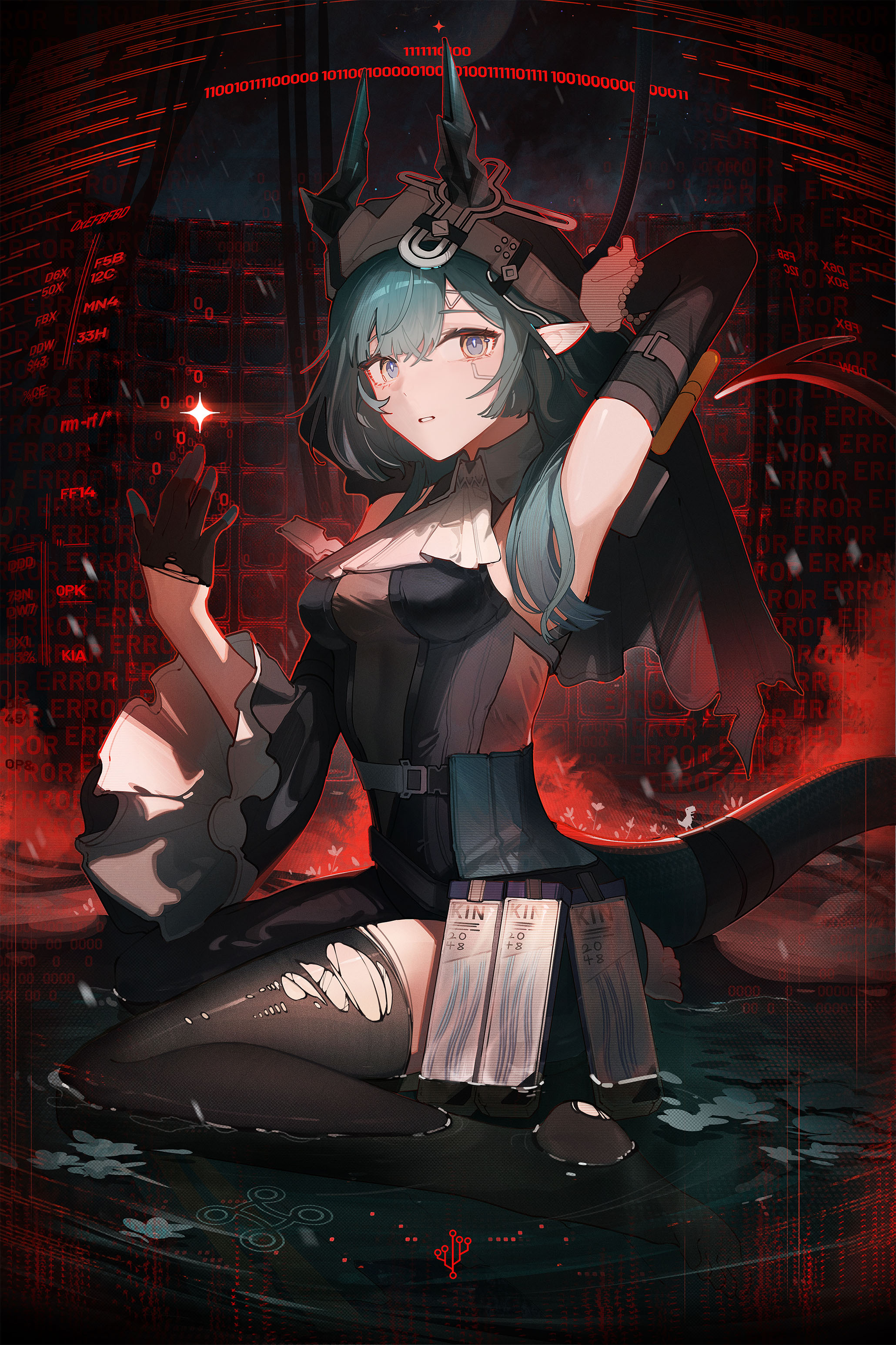 The big imageboard tbib 1girl absurdres aqua hair arknights