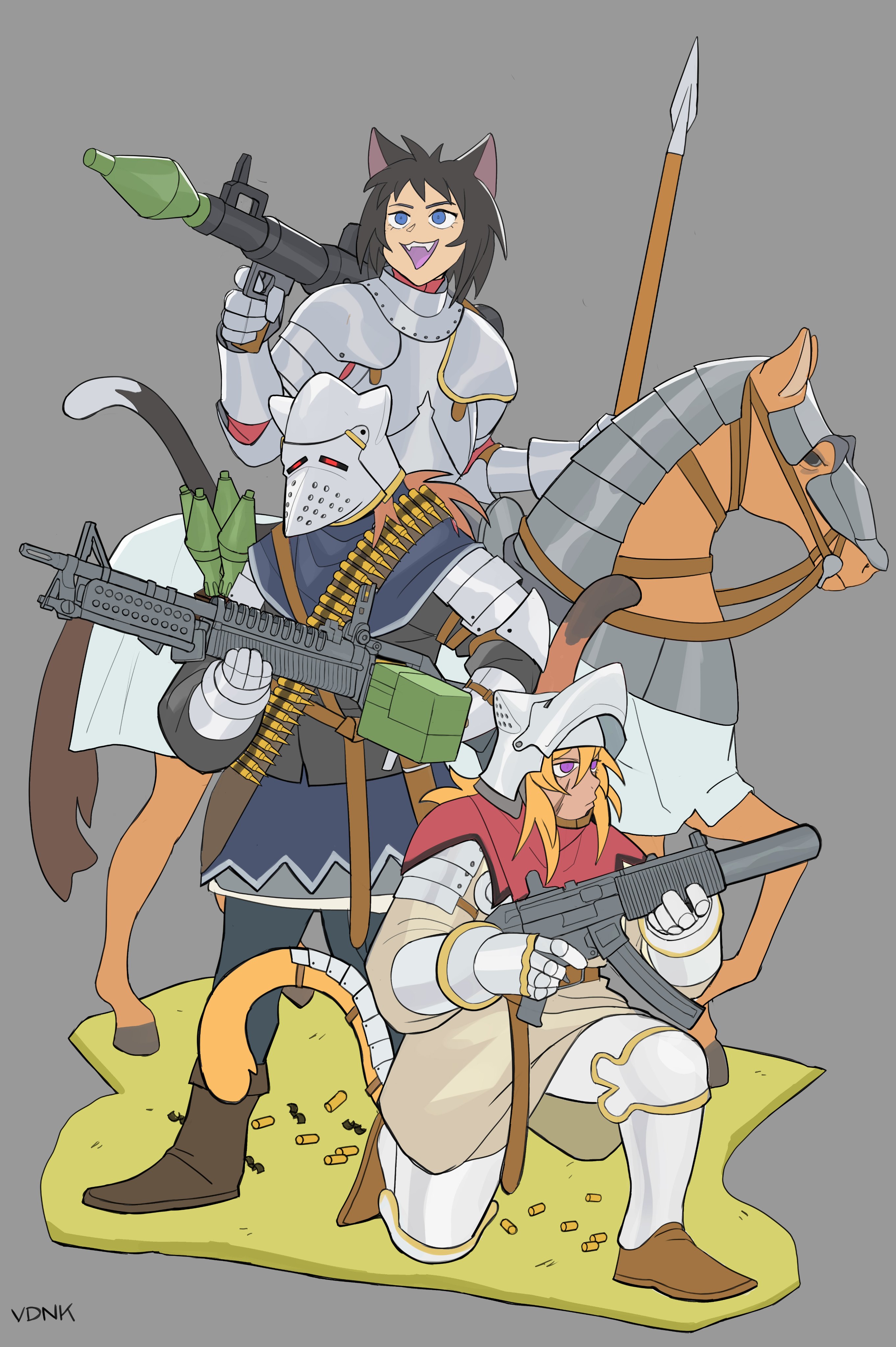 The Big ImageBoard (TBIB) - 19vodnik 3girls absurdres animal ears armor ...