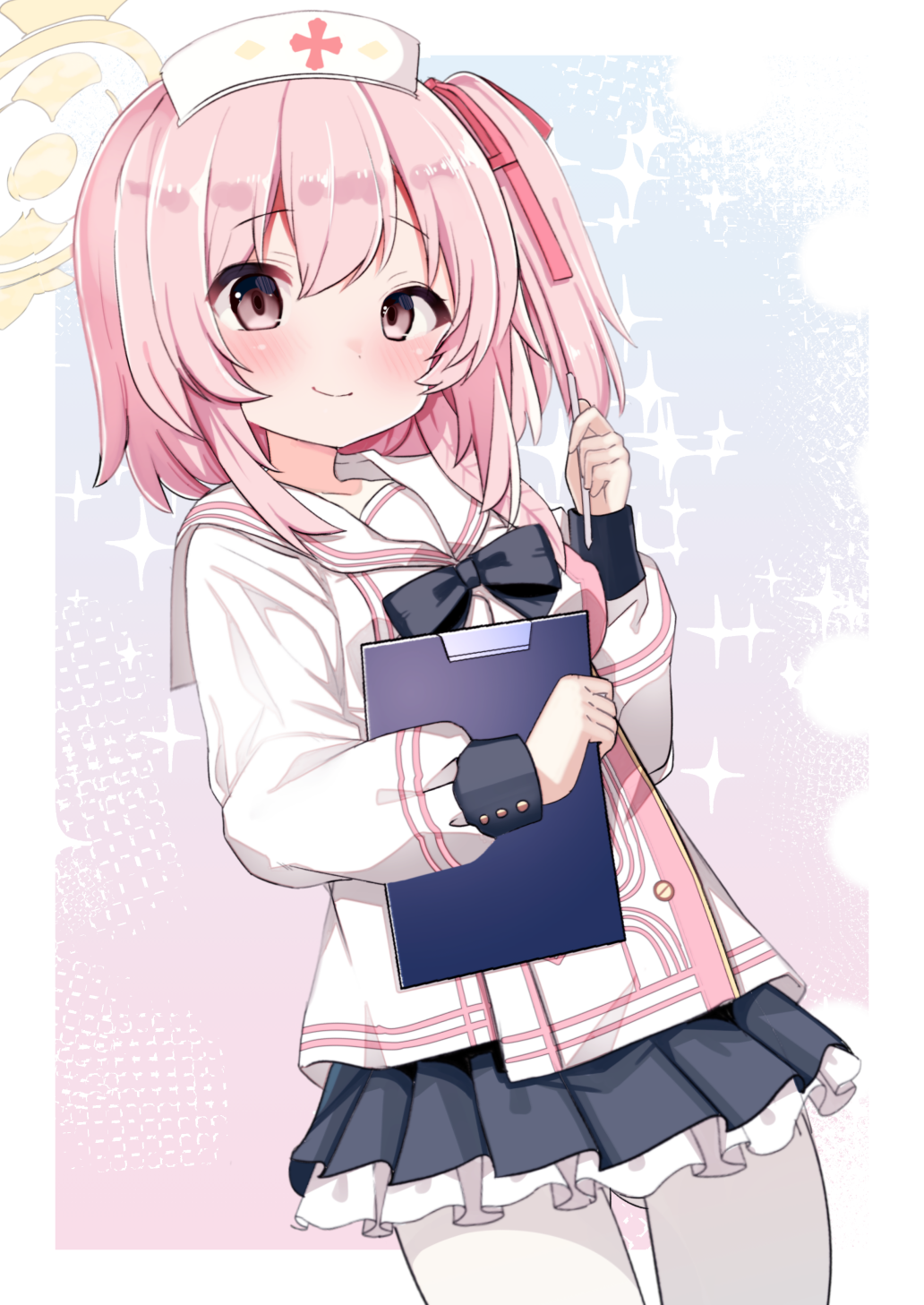 Nurse Ryo Drawing The Big ImageBoard (TBIB) - 1girl blue archive feather hair halo hat ...