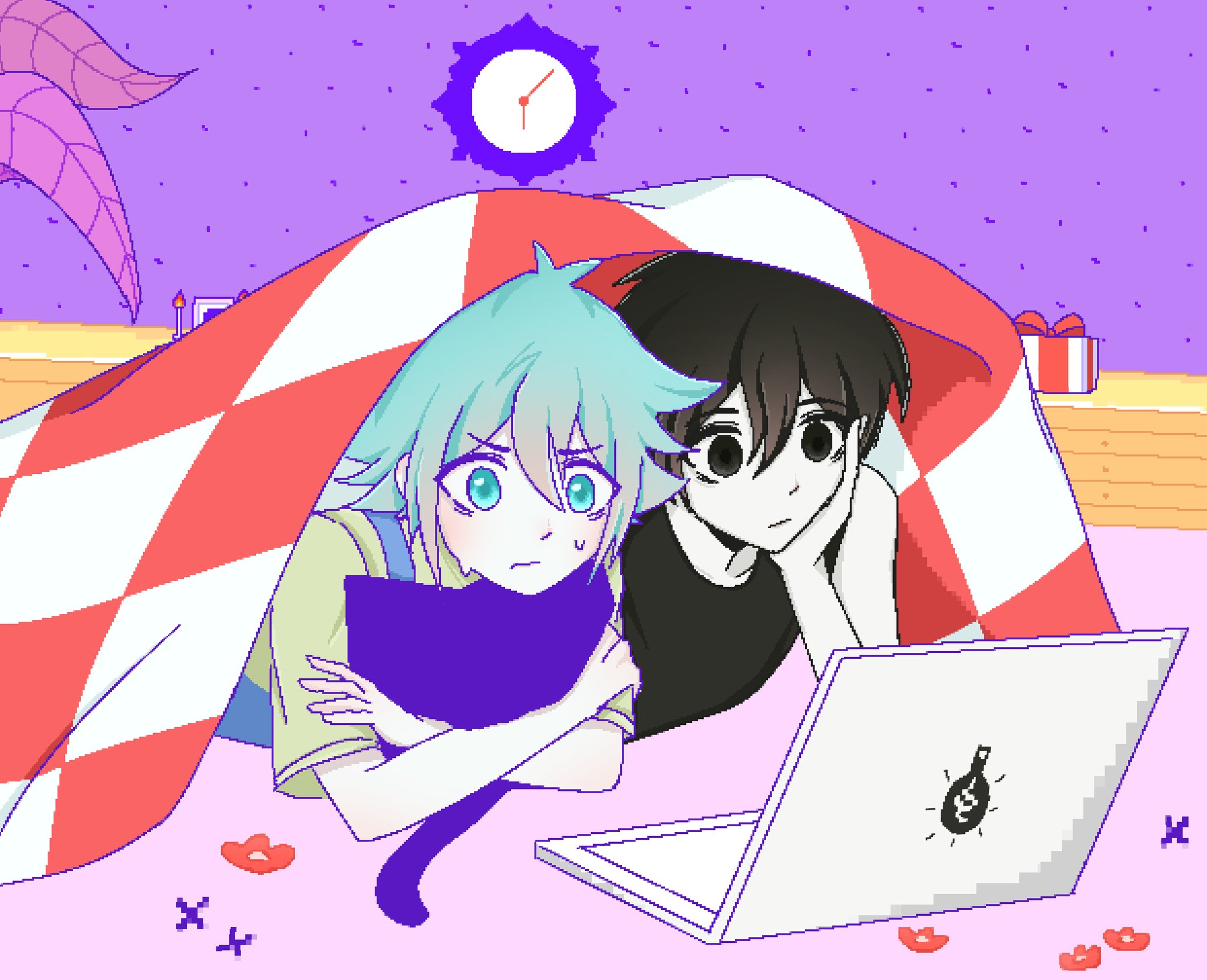 The Big ImageBoard (TBIB) 2boys analog clock basil (headspace) (omori