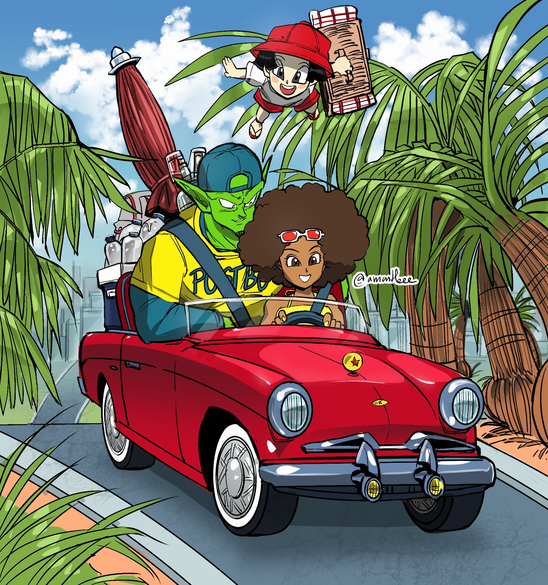 The Big ImageBoard TBIB 1boy 2girls Afro Amartbee Backwards Hat 