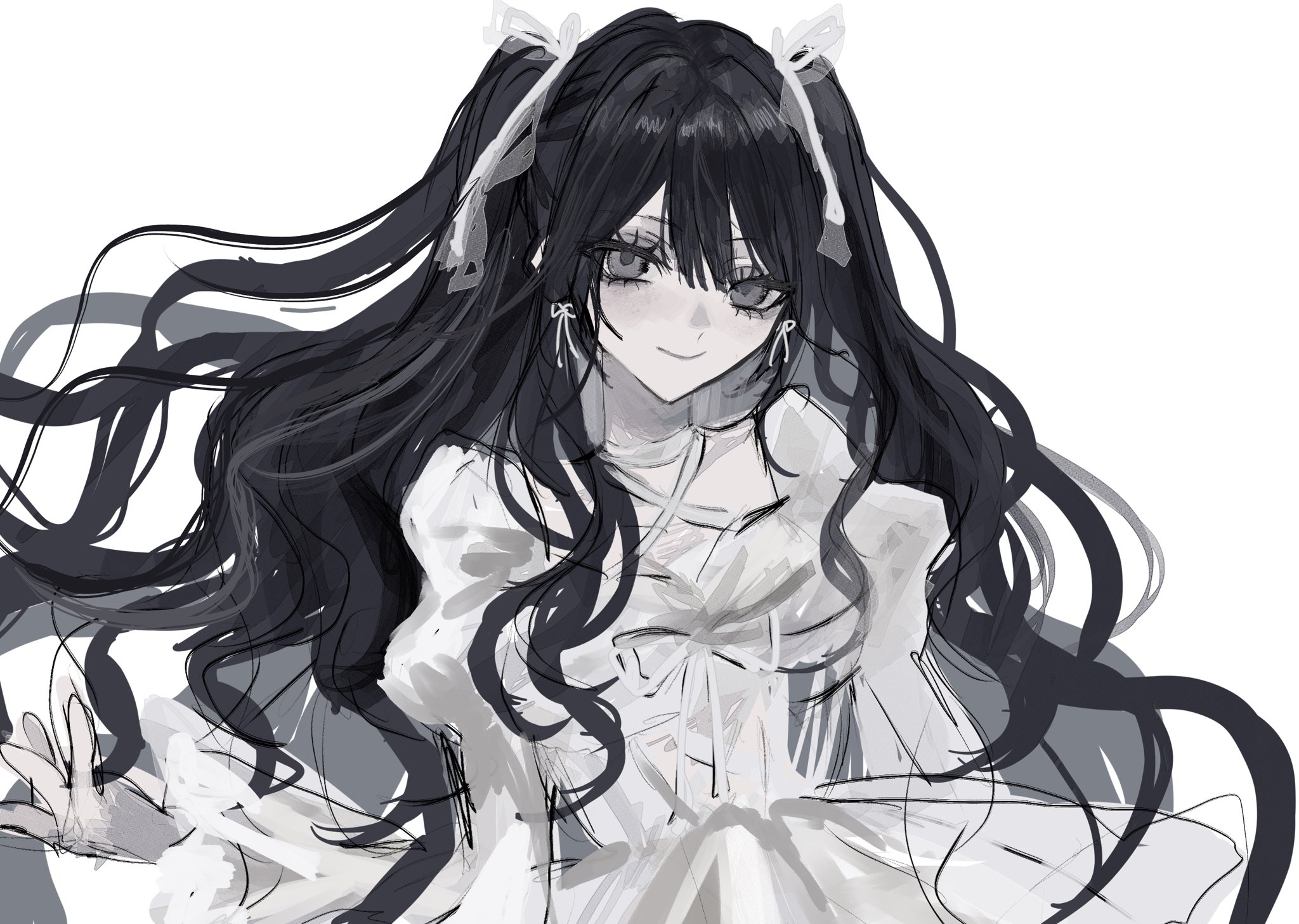 The Big ImageBoard (TBIB) - 1girl akai ringo (eveyuno) black hair bow ...