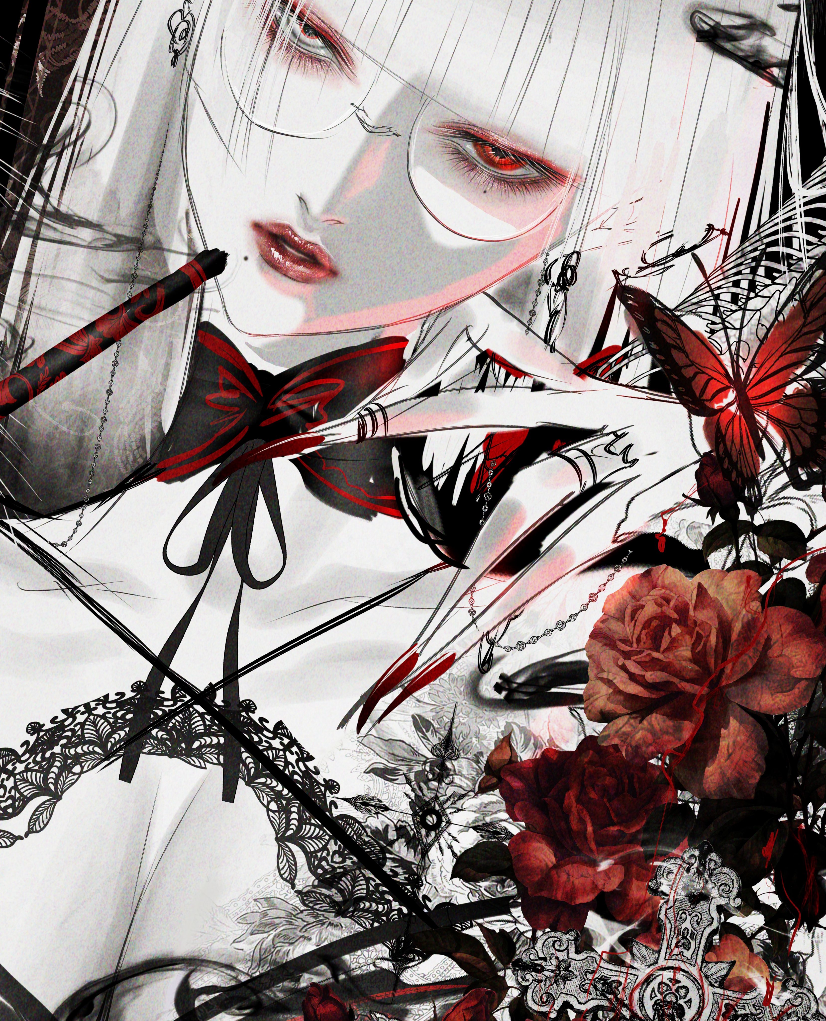 The Big ImageBoard (TBIB) 1girl absurdres blunt bangs breast tattoo