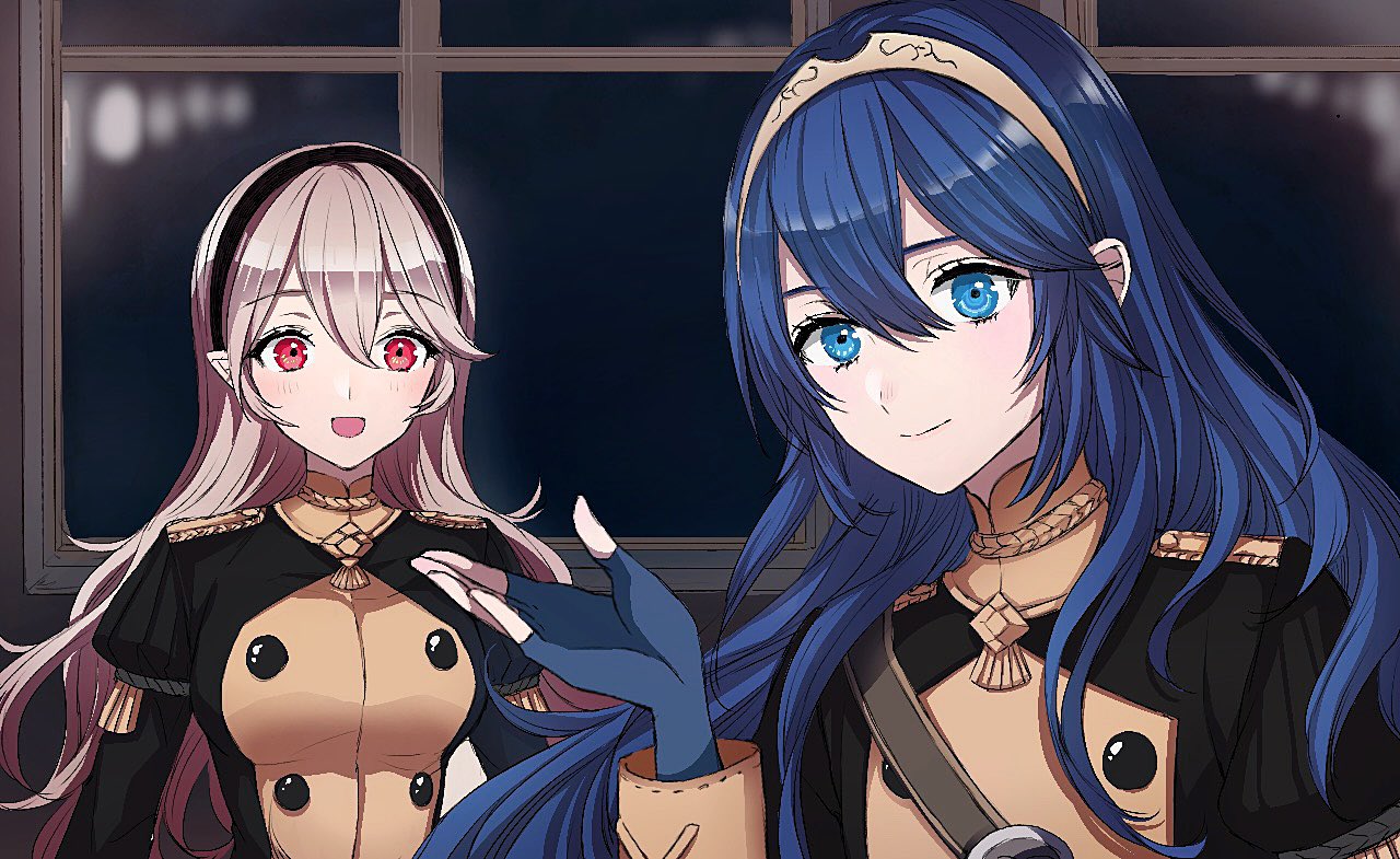 The Big ImageBoard (TBIB) - 2girls black hairband blue eyes blue gloves ...