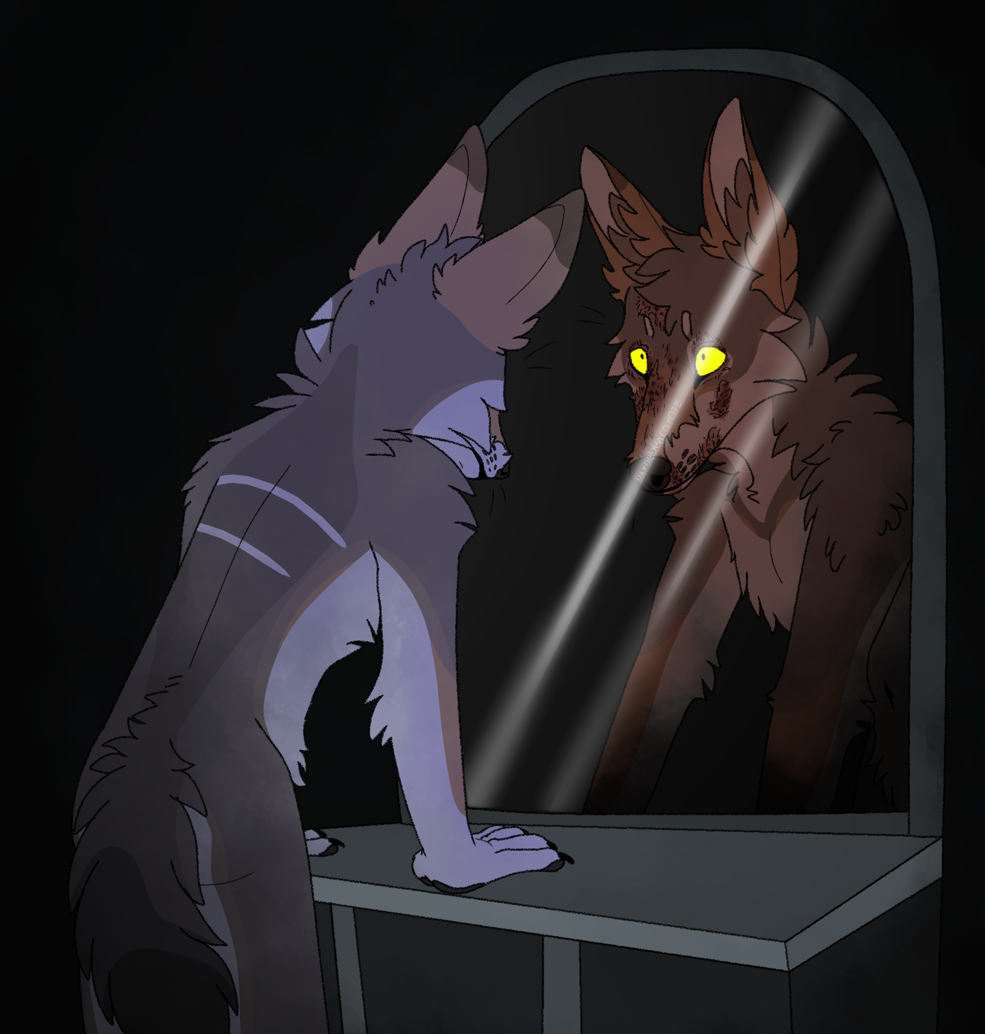 Reflection Altered The Big ImageBoard (TBIB) - altered reflection anthro black background ...