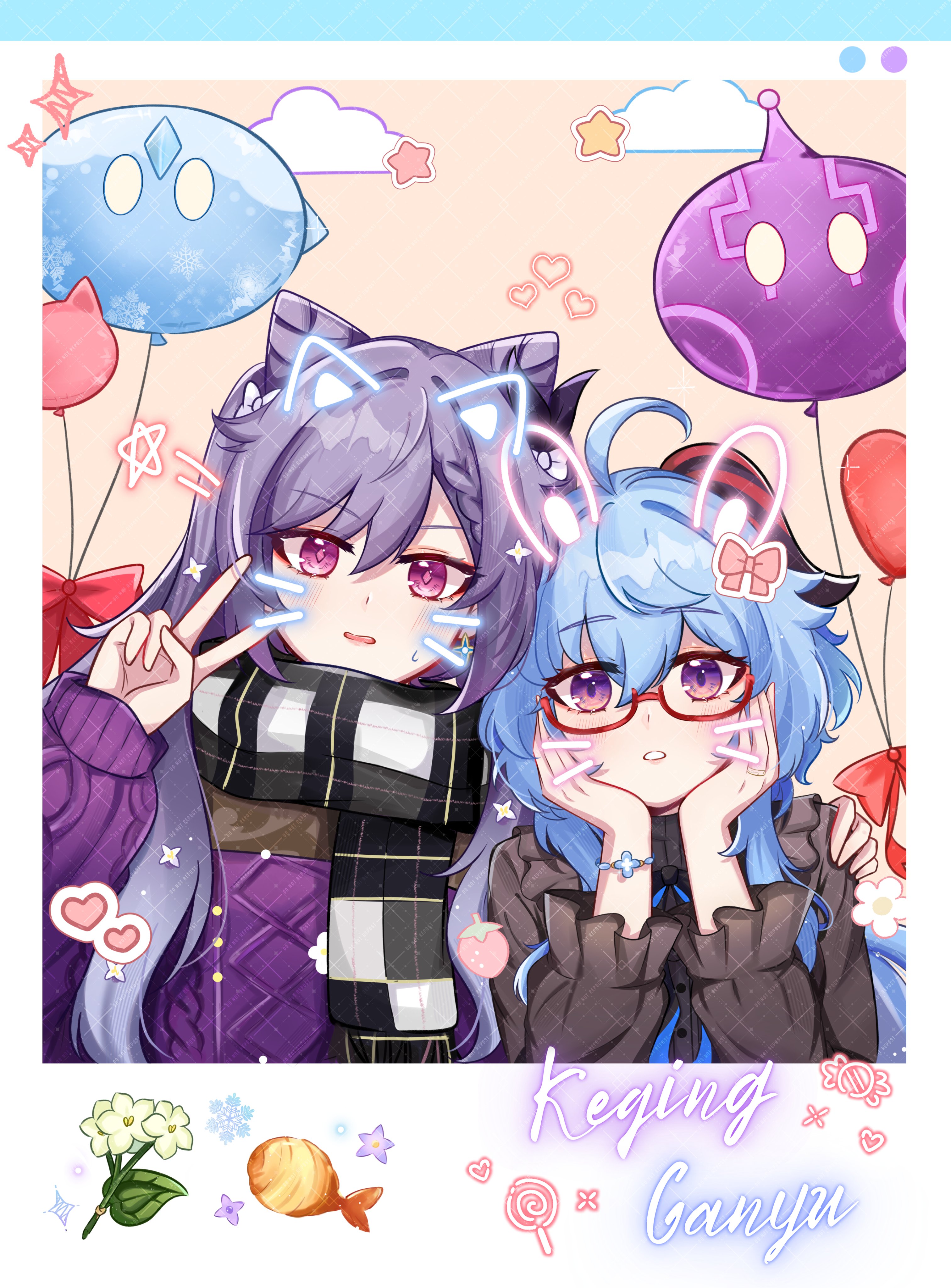 The Big ImageBoard (TBIB) - 2girls absurdres balloon blue hair blush ...