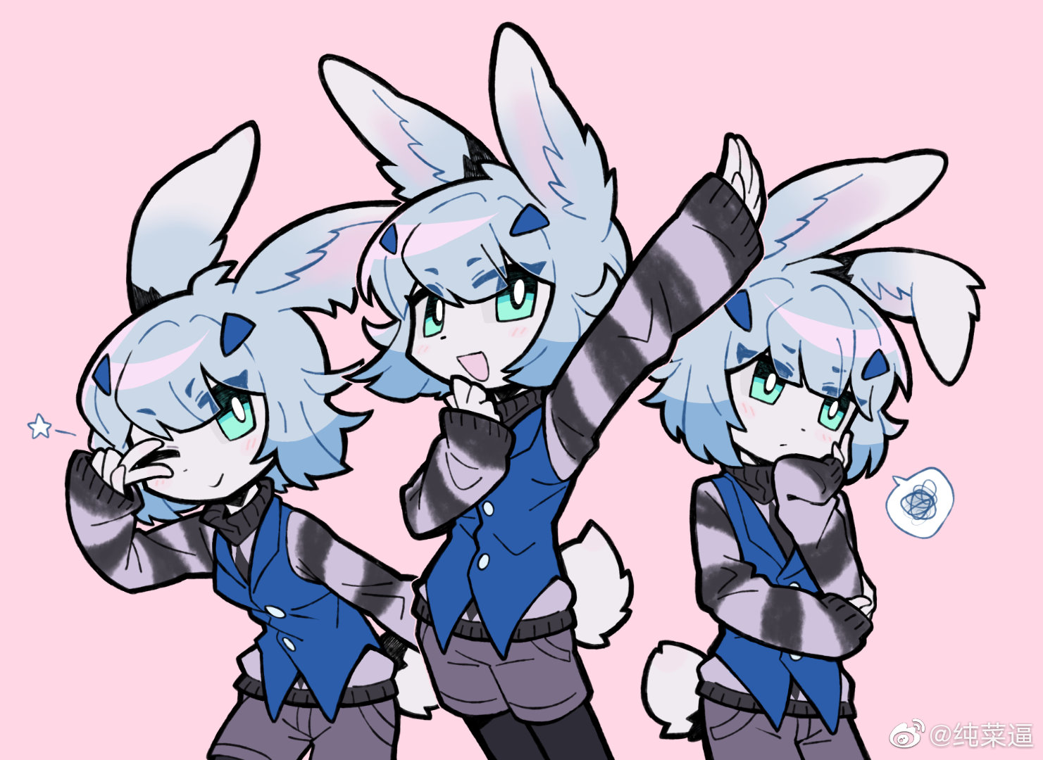 The Big ImageBoard (TBIB) - anthro blue hair bottomwear clothing female fur hair kemono ...