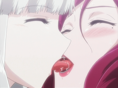 Anime french kiss gif